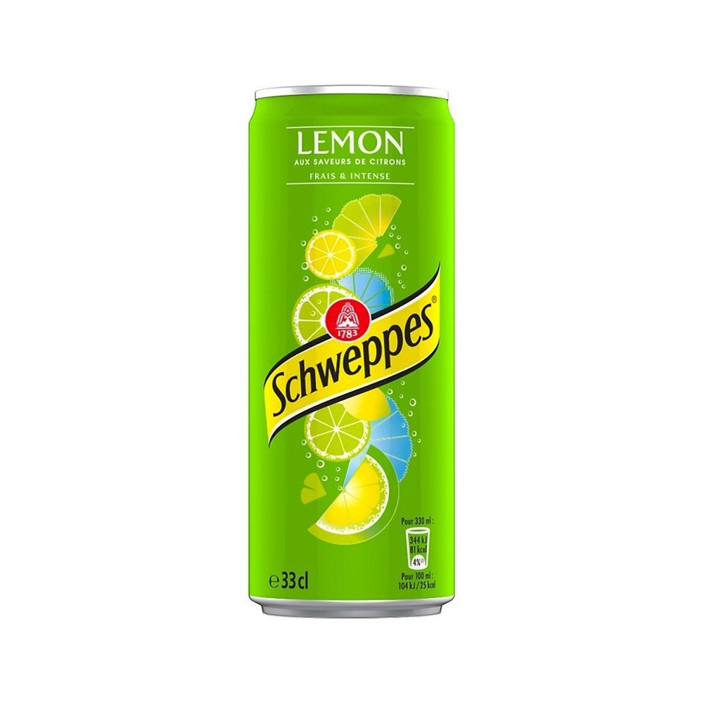 canette de boissons schweppes lemon 33 cl